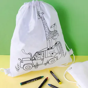 Sacs à cordon personnalisés en RPET pour le sport, promotionnels, avec motif sésame à colorier, gadgets sur mesure - Product Image 2