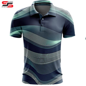Camiseta de hombre de malla de alta calidad con sublimación pura, venta al por mayor, dos botones, 100% poliéster, camiseta Polo para hombre, hecha a medida - Product Image 5