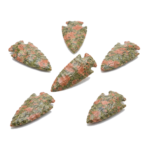 Pointes de flèche en pierre naturelle Unakite, pointes de flèche en cristal de jaspe fantaisie pour la guérison, vente en gros de pierres précieuses et de cristaux - Product Image 1