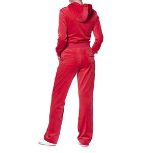 Conjuntos de Chándales de Terciopelo de Talla Personalizada, Sudadera con Capucha de Algodón, Pantalones Deportivos, Patrón Sólido, Puños Decorativos, Chándales de Terciopelo para Mujer - Product Image 2