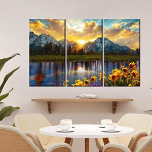 โปสเตอร์ผ้าใบพิมพ์ลายภูมิทัศน์ภูเขาสำหรับตกแต่งสำนักงานอย่างหรูหรา,3P:ห่อหุ้มอย่างดี - Product Image 1