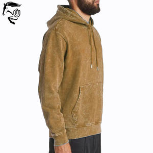 2025 Nuevo Jersey de algodón de lana francesa de peso pesado para hombres ropa de invierno informal con capucha con lavado ácido patrón sólido suministro ODM - Product Image 3