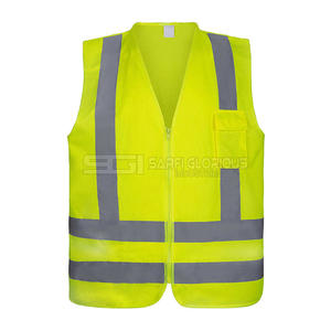 Gilet de sécurité réfléchissant en polyester 100% avec logo personnalisé pour la construction en extérieur, vestes de sécurité en maille à LED pour les ingénieurs - Product Image 3