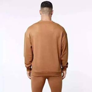 Nouveaux sweats à capuche d'hiver brodés avec poche avant, 100% coton, polaire épais, couleur unie, décontractés pour hommes, épaules tombantes - Product Image 2