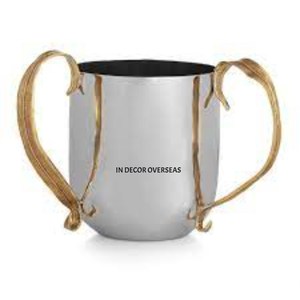 Excellent Quality Metal Gold Plated Unique Fancy Texture Drinkware <b>Mug</b> With <b>Black</b> Color Powder Coated Handle In Lowest Price - Product Image 5