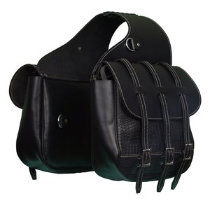 Sac de selle en cuir sculpté à la main pour cheval et moto Western personnalisé avec SS Fitting Logo personnalisé par Leathertooled - Product Image 1