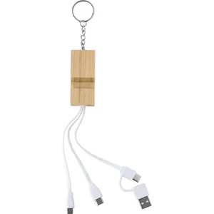 Portachiavi in Bambù Sutton, Cavi di Ricarica Ecologici per Gadget - Product Image 2