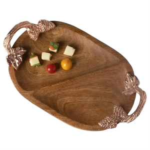 Bandeja de servicio de madera a la venta para desayuno y cena, bellamente elaborada por un fabricante indio - Product Image 5