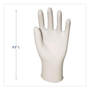 Boardwalk 4 Mil 9.5 In. Gants de sécurité jetables en vinyle synthétique, sans poudre, beiges, longs, 100/boîte - Product Image 2