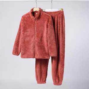 Conjuntos de lana peluda para mujer, ropa de descanso, manga larga, bolsillo, sudaderas con capucha informales y pantalones, conjunto de 2 piezas, ropa de dormir esponjosa - Product Image 6