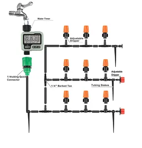Temporizador de água de irrigação eshine, temporizador digital de controle completo, preciso a dentro de um segundo, pequeno e leve design