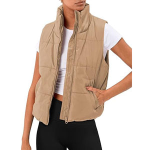 Gilet matelassé sans manches décontracté pour femme, chaud, respirant, grande taille, veste utilitaire équestre - Product Image 2