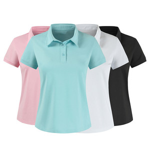 Polos personnalisés de haute qualité en coton pour femmes T-shirts de golf pour femmes Polo avec logo personnalisé pour femmes uniforme de polo de sport vierge Slim Fit - Product Image 2