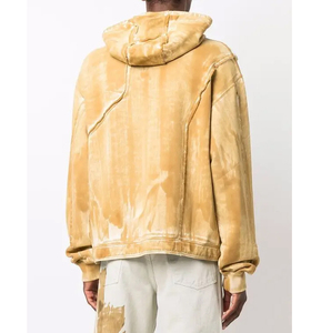 2025 surdimensionné hommes sweat à capuche zippé Logo personnalisé brodé bouffée impression pierre lavage à l'acide lourd 100% coton noir solide - Product Image 2