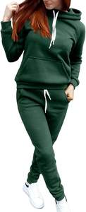 Dernier style de survêtement à manches longues en gros Ensemble de jogging en polaire grande taille Survêtement deux pièces décontracté pour femmes - Product Image 3