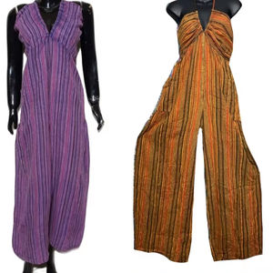 Latest Fashion Woman Free Size Jumpsuit Tie Dye One Piece Jumpsuit Boho Loose Woman Beach Dress for Women hippie patchwork style - Product Image 1