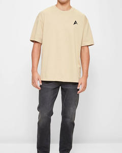 Popular 100% algodón de gran tamaño media manga cuello redondo Camiseta para hombres con logotipo personalizado bordado e impresión Digital - Product Image 2