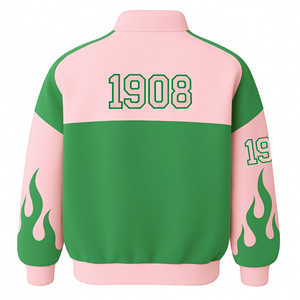 Alpha Kapa Alpha Varsity Racing Jacket con cremallera 100% algodón de alta calidad AKA Racer Jacket para mujer - Product Image 2