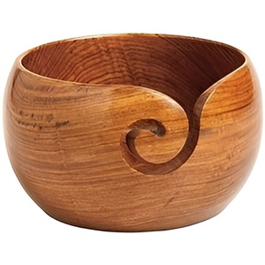 Modern Wooden Yarn <b>Bowl</b> Hand Made by Indian Artisans with Premium Mango Wood for <b>Knitting</b> and Crochet - Product Image 3