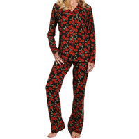 Ensemble de pyjama en tricot doux pour femmes, pour l'été, avec taille élastique, manches longues, séchage rapide et respirant, vêtements de nuit décontractés