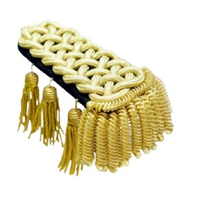 Poliéster personalizado y alambre de lingotes Marching Band Hombro Epaulette Adorno Oro Hombro Acentos - Product Image 4