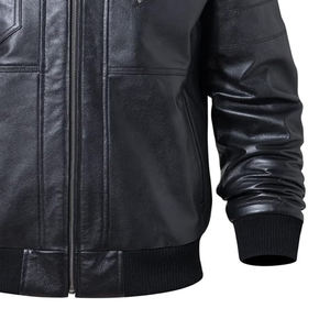 Veste en cuir d'agneau véritable de haute qualité pour hommes - Product Image 4