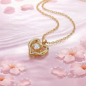 Collar Jeulia Personalizado con Colgante de Corazón de Moissanita de Corte Redondo Clásico para Boda - Product Image 6
