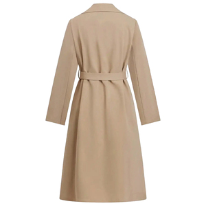 Gabardina larga de cintura con doble botonadura de estilo británico con temperamento moderno para mujer nueva de otoño e invierno - Product Image 6