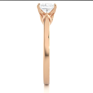 2.00 carats princesse coupe Moissanite diamant Solitaire bague de fiançailles or rose bague de taille personnalisée - Product Image 3