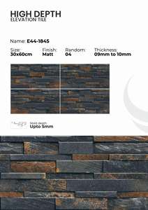 Elegant Vertical Wall Elevations Using 300x600mm <b>Matt</b> Finish High-Depth Structured Tiles - Product Image 2