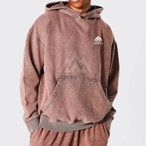 Sweats à capuche respirants à séchage rapide avec lavage à l'acide Logo d'impression personnalisé Sweats à capuche lavés à l'acide de haute qualité pour hommes - Product Image 5