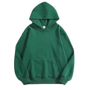 Sweat à capuche pour hommes 500GSM en coton éponge français logo personnalisé sans ficelle poids lourd surdimensionné imprimé bouffé sublimation OEM vierge - Product Image 5