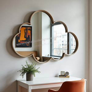 Elegant Modern Decorative Cloud-Shaped <b>Mirror</b> with Frame <b>for</b> Wall Enhance Living Room Bedroom Office Style Home Usage - Product Image 1