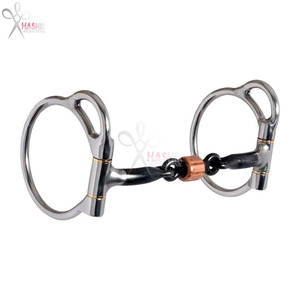 Bocado de entrenamiento para caballo de reining, tipo Trail Dee Bit, de acero inoxidable de 5 pulgadas, con rodillo de boca liso y anillas Dee de 3 pulgadas - Product Image 2