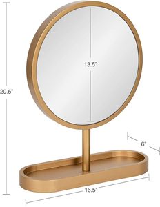 Soporte de Escritorio Redondo de Metal Personalizado al por Mayor, Espejo de Maquillaje Portátil de Mesa, Soporte de Metal para Mesa de Escritorio - Product Image 1