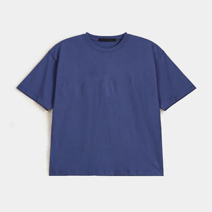 เสื้อยืดโอเวอร์ไซส์สำหรับผู้ชายผ้าฝ้ายแขนสั้นป้องกันการยับง่ายทรงบ็อกซี่ของ100% ระบายอากาศได้ดีดีไซน์พรีเมี่ยม - Product Image 2