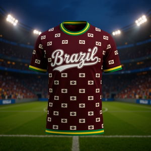 Conjunto de Camiseta de Fútbol Unisex para la Copa Mundial de Fútbol Brasil 2034, Diseño con la Bandera, para Aficionados al Fútbol, Regalo para el Día del Partido, con Múltiples Colores - Product Image 3