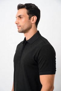 Polo pour homme de qualité supérieure à manches courtes avec fermeture éclair, fabriqué sur commande, en tissu piqué extensible confortable, décontracté - Product Image 5