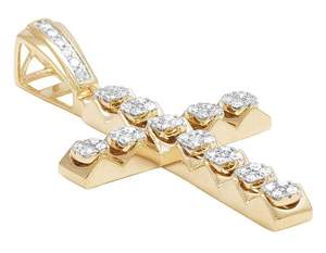 S925 Sterling Silver Moissanite Diamond <b>Cross</b> Pendant Iced Out Hip Hop Style Religious <b>Necklace</b> for <b>Men</b> Women Rose <b>Gold</b> Plating - Product Image 2