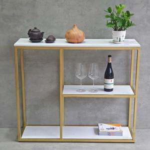 Minimalist/Wabi-Sabi POSY Console <b>Table</b> 100x30x85cm Iron Frame Stone Top Mirrored for Villa/Living Room/Hotel/Bedroom CST043 - Product Image 4