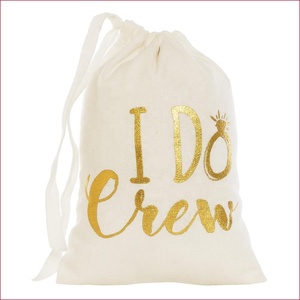 Bolsa de regalo con cordón al por mayor, bolsa natural personalizada hecha a mano, color sólido de algodón suave - Product Image 4