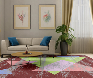 Ensemble de tapis persans modernes en laine, noués à la main, motif abstrait, écologiques, résistants au feu, épaisseur 12 mm, antidérapants - Product Image 5