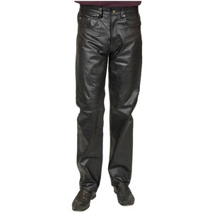 Precio razonable Servicio OEM Bajo MOQ Hombres Pantalones de cuero en stock Más exigentes Pantalones de cuero de alta calidad para adultos para la venta - Product Image 1