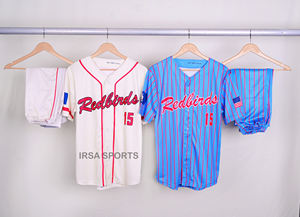 Ensemble de maillot et de pantalon de baseball personnalisé respirant de haute qualité imprimé par sublimation avec col en V Tissu 120g pour unisexe - Product Image 3