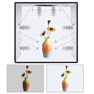 Mini studio photo portable avec kit d'éclairage LED dimmable en PVC et métal pour la photographie de bijoux, incluant des fonds et une lumière vidéo - Product Image 5