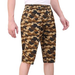 Pantalones cortos de playa Cargo de camuflaje de algodón informales cómodos para hombres de talla grande patrón tejido transpirable y sostenible con bolsillos - Product Image 4