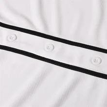 Verano 100% poliéster ropa deportiva en blanco suelta béisbol Jersey manga corta deportes transpirable secado rápido béisbol Jersey - Product Image 3