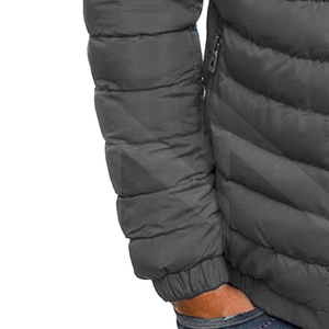 Veste matelassée en toile de haute qualité pour homme avec col montant |   Vêtements décontractés d'extérieur imperméables, respirants et à séchage rapide, options personnalisables - Product Image 4