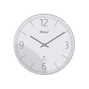 MEBUS Light Grey 30cm <b>Radio</b>-Controlled Wall <b>Clock</b> - Product Image 2