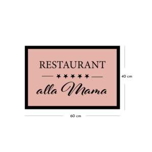 Tapis de bienvenue personnalisé Restaurant Alla Mama, moderne, 40x60 cm, rose, en polyester et fibre de coco, pour la maison, le bureau ou l'extérieur - Product Image 4